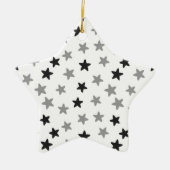 Zwarte en witte sterren keramisch ornament (Voorkant)