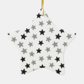Zwarte en witte sterren keramisch ornament (Achterkant)