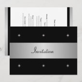 Zwarte en witte sterren met Silver Special Event Kaart (Voorkant / Achterkant)