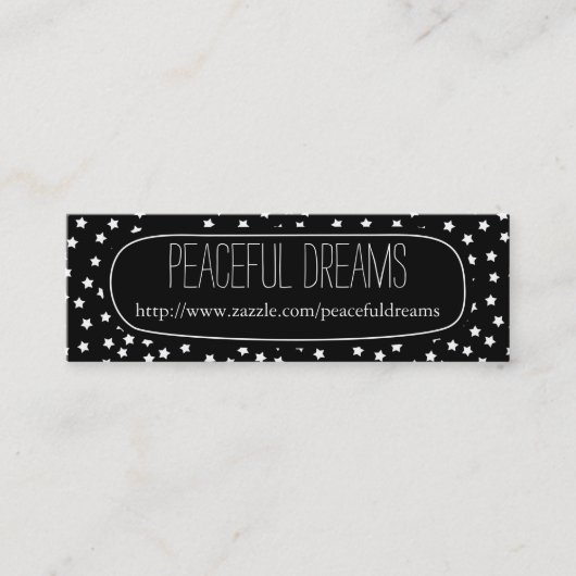 Zwarte en witte sterren mini visitekaartje (Voorkant)