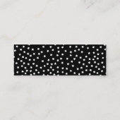 Zwarte en witte sterren mini visitekaartje (Achterkant)