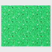 Zwarte en witte sterren op Neon Green Cadeaupapier (Vlak)