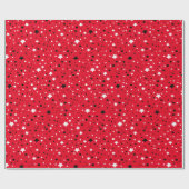 zwarte en witte sterren op rood cadeaupapier (Vlak)