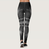 Zwarte en witte sterrenburst leggings (Achterkant)