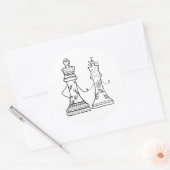 Zwarte en witte Sticker voor schaakkunst (Envelop)