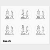 Zwarte en witte Sticker voor schaakkunst (Vel)