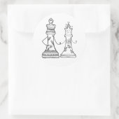Zwarte en witte Sticker voor schaakkunst (Tas)
