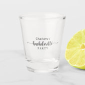 Zwarte En Witte Stijlvolle Bachelorette Feestje Shot Glas (Voorkant)