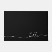 Zwarte en witte stijlvolle Glam Handtekening Deurmat (Voorkant)