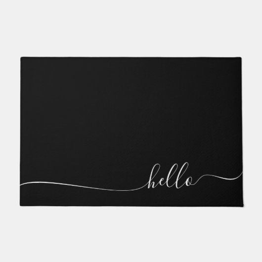 Zwarte en witte stijlvolle Glam Handtekening Deurmat (Voorkant)