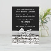 Zwarte en witte, stijlvolle muziekoverweging-uitno kaart (Staand voorkant)