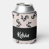 Zwarte en witte stinkdieren op roos roze blikjeskoeler (Blikje Achterkant)