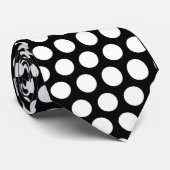 zwarte en witte stip stropdas (Opgerold)