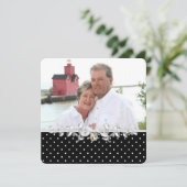 zwarte en witte stip Wedding Vow Renewal Kaart (Staand voorkant)