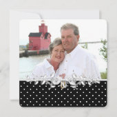 zwarte en witte stip Wedding Vow Renewal Kaart (Voorkant)