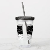 Zwarte en witte Stippen Acryl Drinkbeker (Links)