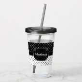Zwarte en witte Stippen Acryl Drinkbeker (Achterkant)