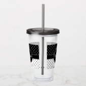 Zwarte en witte Stippen Acryl Drinkbeker (Rechts)