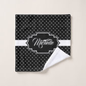 Zwarte en witte Stippen Bad Handdoek (Wasdoekje)