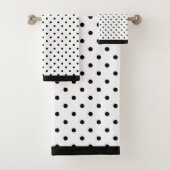 Zwarte en Witte Stippen Bad Handdoek (Insitu)