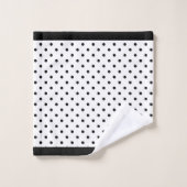 Zwarte en Witte Stippen Bad Handdoek (Wasdoekje)