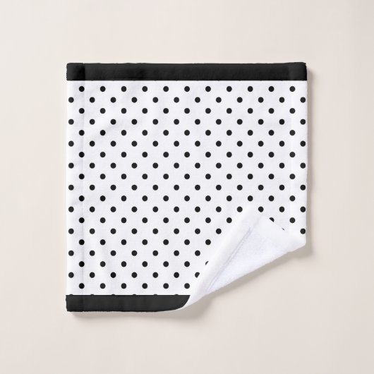 Zwarte en Witte Stippen Bad Handdoek (Wasdoekje)