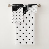 Zwarte en witte Stippen Bad Handdoek (Insitu)
