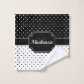 Zwarte en witte Stippen Bad Handdoek (Wasdoekje)