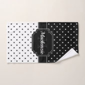 Zwarte en witte Stippen Bad Handdoek (Handdoek)
