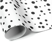 Zwarte en witte Stippen Cadeaupapier (Rol Hoek)