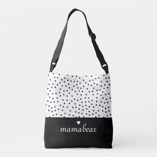Zwarte en witte Stippen Crossbody Tas (Achterkant)