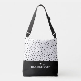 Zwarte en witte Stippen Crossbody Tas