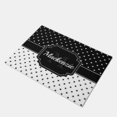 Zwarte en witte Stippen Deurmat (Schuin)