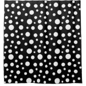 Zwarte en witte Stippen Douchegordijn (Voorkant)