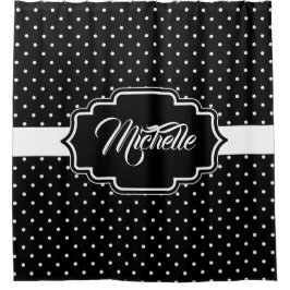Zwarte en witte Stippen Douchegordijn