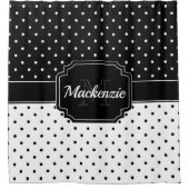 Zwarte en witte Stippen Douchegordijn (Voorkant)