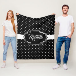 Zwarte en witte Stippen Fleece Deken