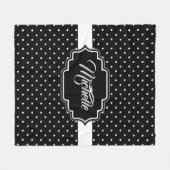 Zwarte en witte Stippen Fleece Deken (Voorkant (Horizontaal))