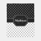 Zwarte en witte Stippen Fleece Deken (Voorkant)