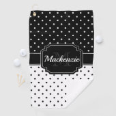 Zwarte en witte Stippen Golfhanddoek (Insitu)