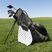 Zwarte en witte Stippen Golfhanddoek (Groen)