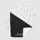 Zwarte en witte Stippen Golfhanddoek (Insitu)
