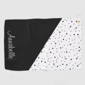 Zwarte en witte Stippen Golfhanddoek (Horizontaal)