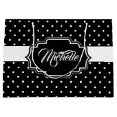 Zwarte en witte Stippen Groot Cadeauzakje (Voorkant)