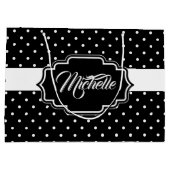 Zwarte en witte Stippen Groot Cadeauzakje (Achterkant)