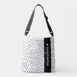 Zwarte en witte Stippen Kruislichaamzak Crossbody Tas