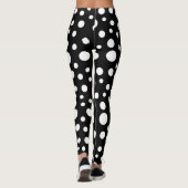 Zwarte en witte Stippen Leggings (Achterkant)