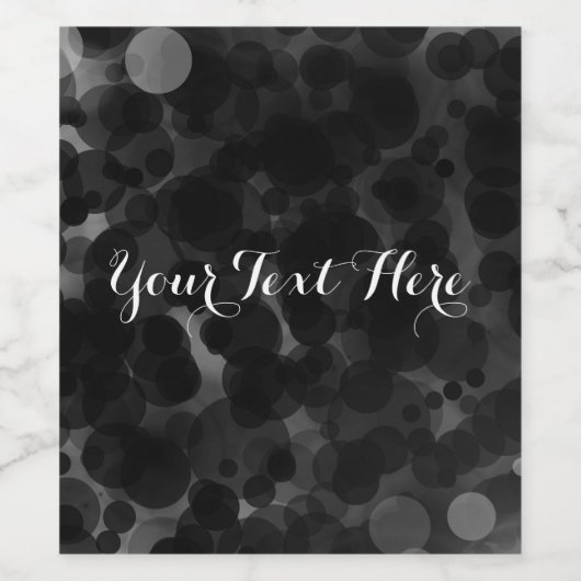 Zwarte en witte Stippen Moderne grafische partijla Wijn Etiket (Enkel label)