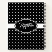 Zwarte en witte Stippen Notitieboek (Achterkant)