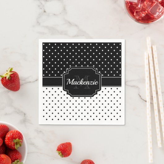 Zwarte en witte Stippen Servet (Insitu)